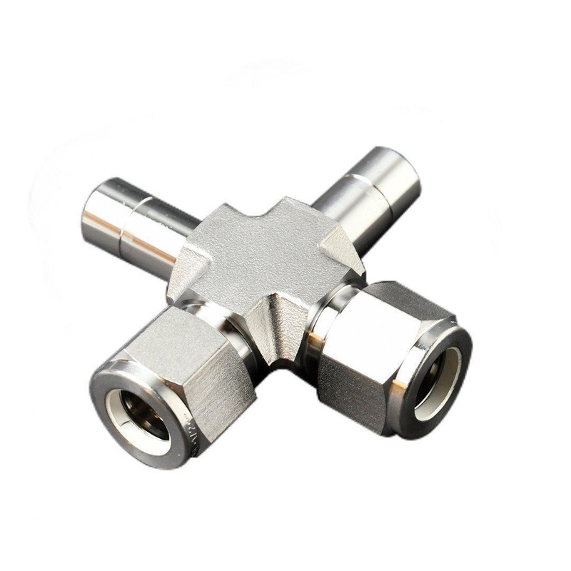 1/2 Dual Stub Cross | Compression x  Tube Stub x Tube Stub x Compression | 1/2 x 1/2 x 1/2 x 1/2