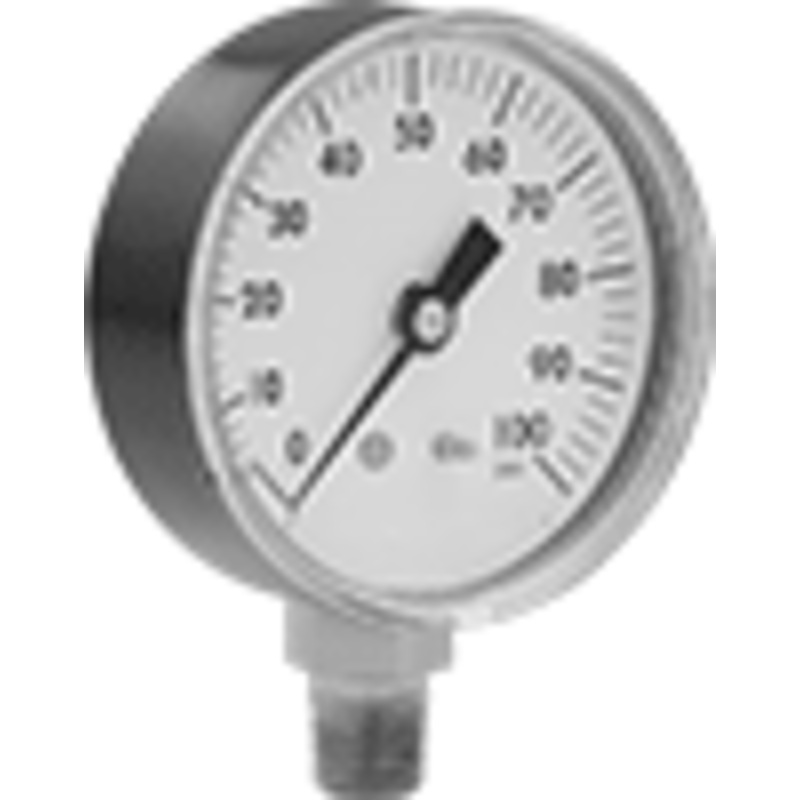 1/4 MNPT Bottom Connection 2 Dial Single Scale Pressure Gauge- Plastic Case