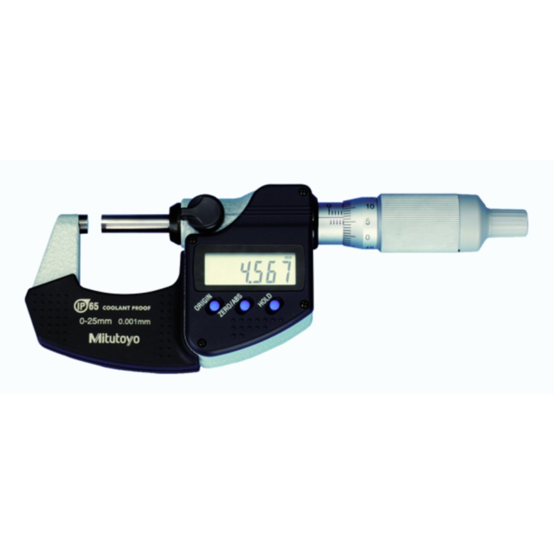 Mitutoyo Metric Digimatic Micrometer 0-25mm, IP65, Ratchet Thimble 293-244-30