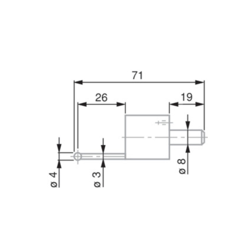 Ball Tip Insert, 8mm Shank, 4mm L71mm 0071684815