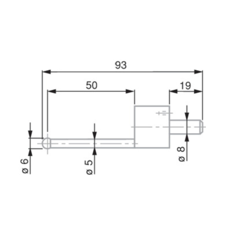 Ball Tip Insert, 8mm Shank, 6mm L93mm 0071684816