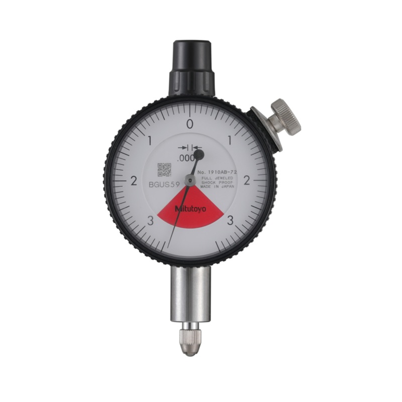 Dial Gauge, Flat Back, ANSI/AGD Type One Revolution, Jewelled Bearing, Shock- & Dustproof, 0,006, 0,0001 1910AB-72
