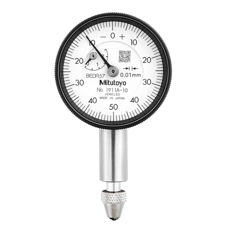 Dial Gauge, Flat Back, ISO Type Jewelled Bearing, 2,5mm, 0,01mm 1911AB-10