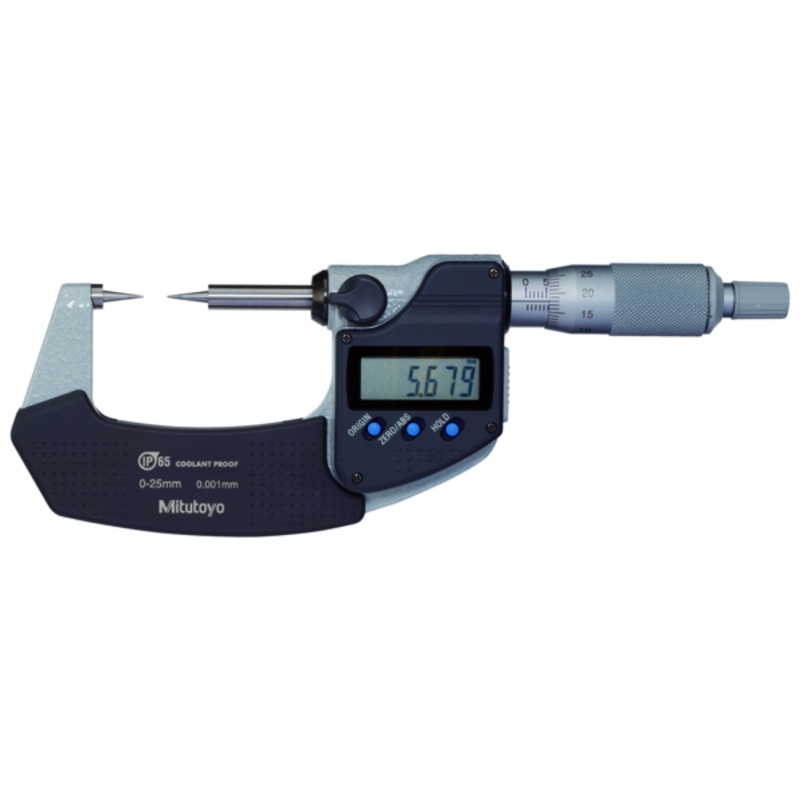 Mitutoyo Digital Point Micrometer IP65 0-25mm, 15 Tip 342-251-30