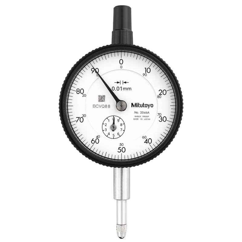 Dial Gauge, Flat Back, ANSI/AGD Type 10mm, 0,01mm 2046A-01