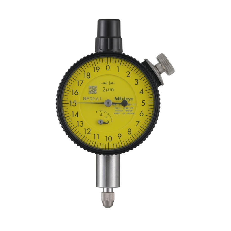 Dial Gauge, Flat Back, ANSI/AGD Type Jewelled Bearing, Shockproof, 0,5mm, 0,002mm 1010AB-11