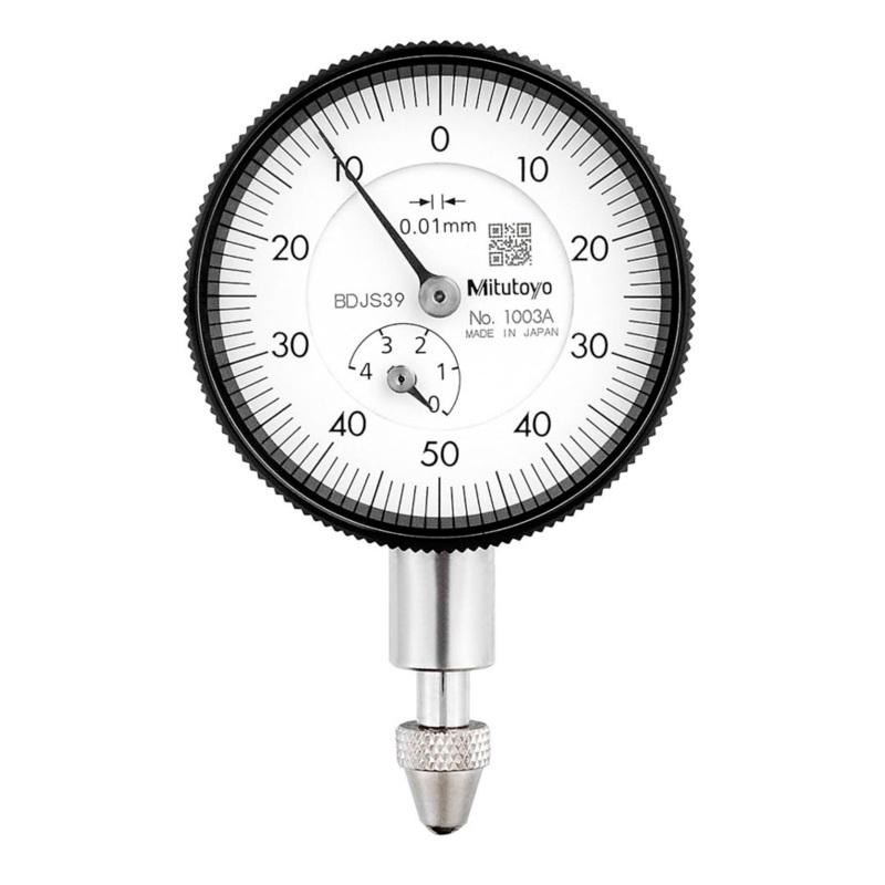Dial Gauge, Flat Back, ISO Type 4mm, 0,01mm 1003AB