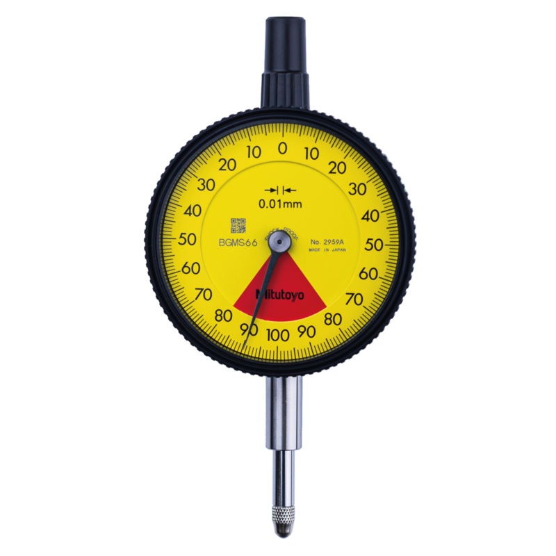 Dial Gauge, Lug Back, ISO Type One Revolution, Shockproof, 1,6mm, 0,01mm 2959A