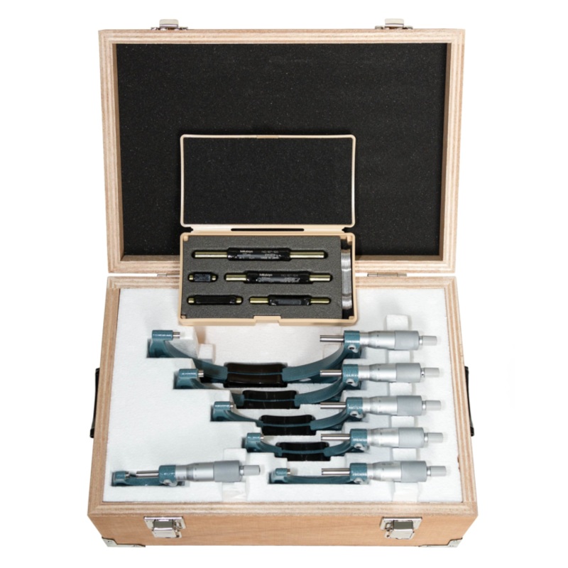 Mitutoyo Imperial Analogue Outside Micrometer Set 0-6, (6 pcs.), 0,0001 103-907-40
