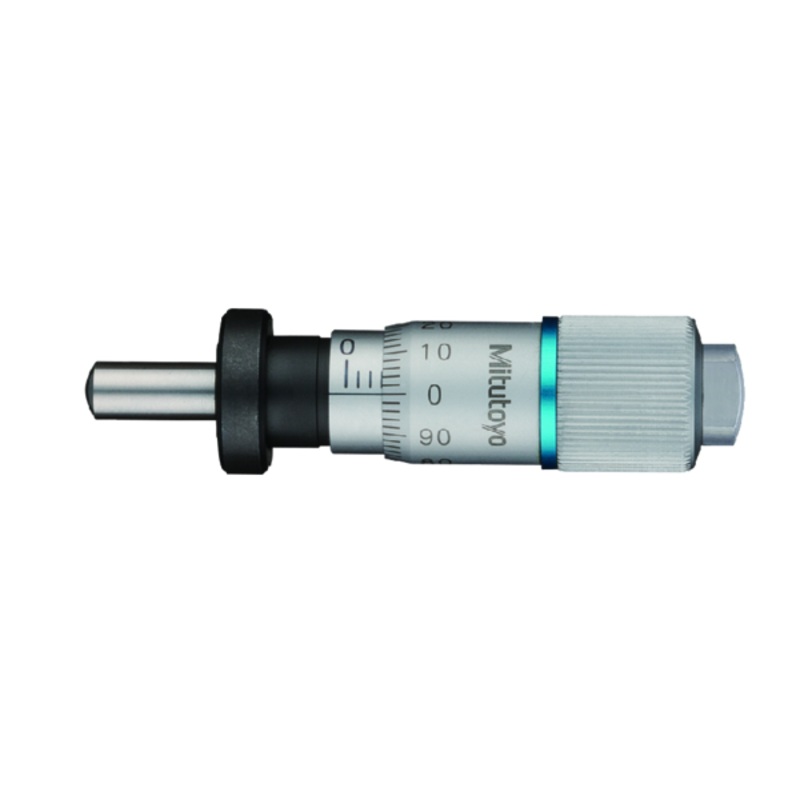 Micrometer Head, Spindle Feed 0.1mm/rev. 0-6.5mm, 0.002mm, Spherical, with Clamp Nut 148-143-10