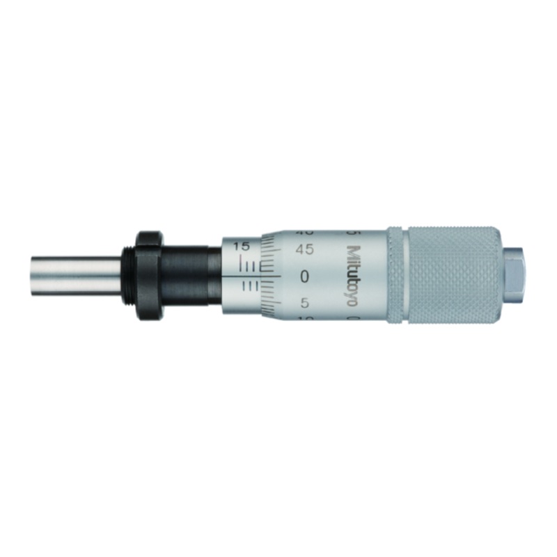 Micrometer Head, Carbide Tipped Spindle Standard Type, 0-15mm, 0,01mm, Flat, with Clamp Nut, Rev. Reading 149-822-10