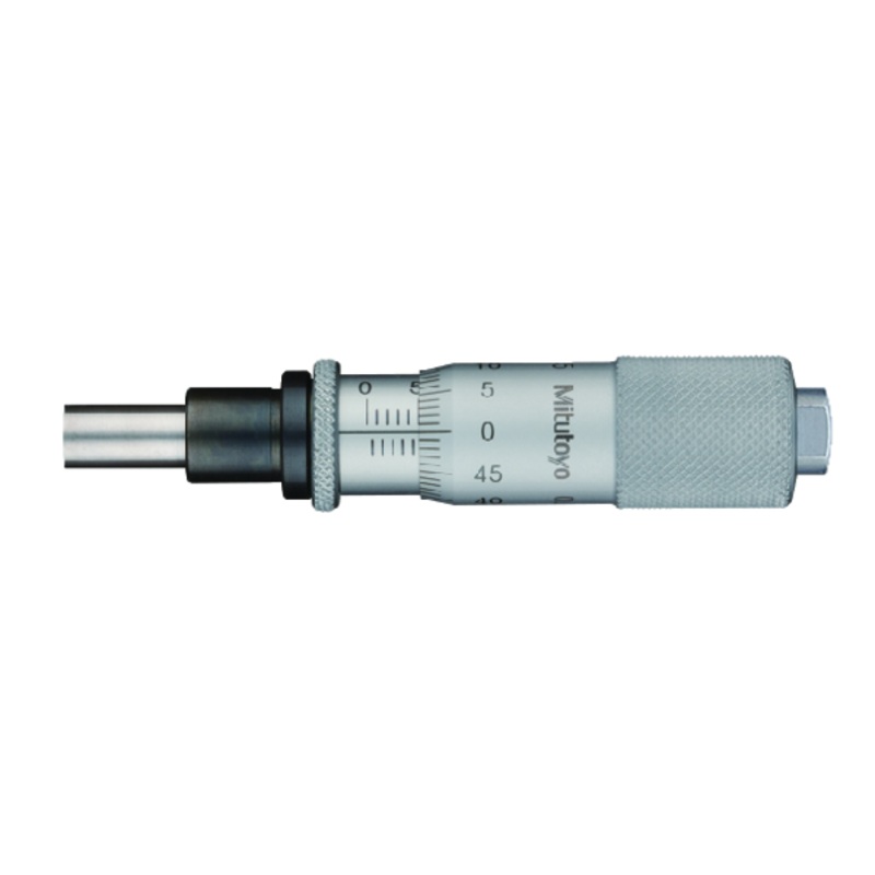 Micrometer Head, Carbide Tipped Spindle Standard Type, 0-15mm, 0,01mm, Flat, with Clamp Nut/Spindle Lock 149-184-10