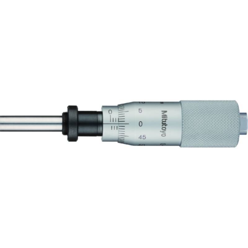 Micrometer Head, Medium-sized Type Standard Type, 0-25mm, 0,01mm, Flat, with Clamp Nut, w/o Ratched 150-195-10