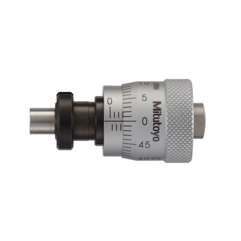 Micrometer Head, Short Thimble Type 0-6,5mm, 0,01mm, Flat, with Clamp Nut 148-304-10
