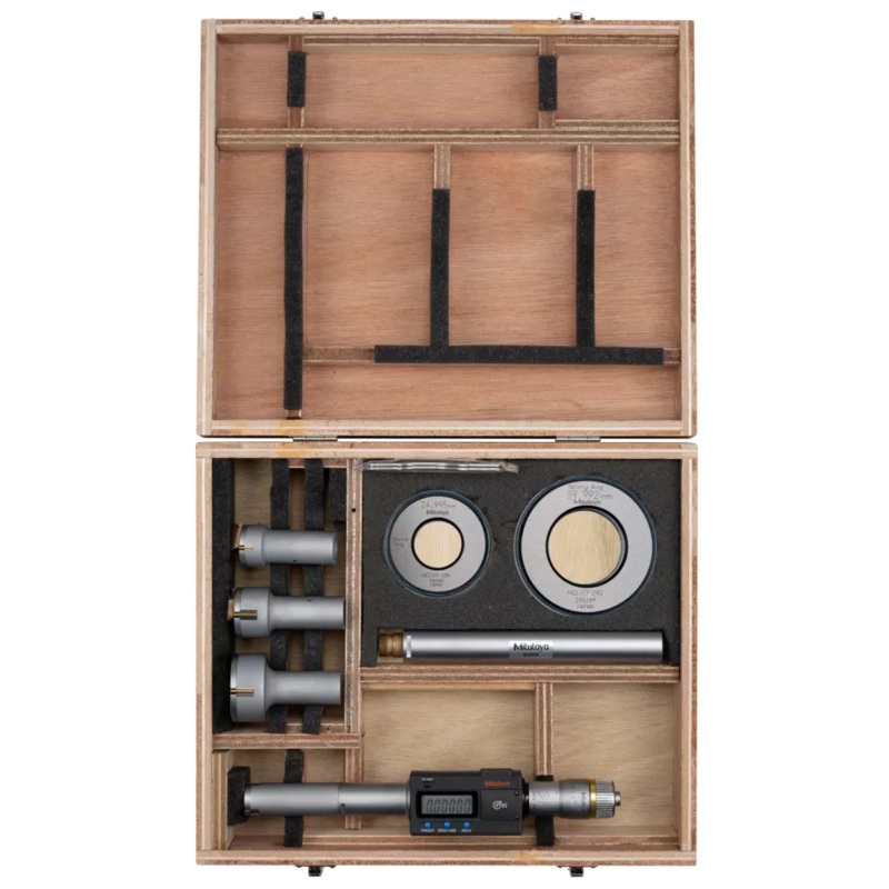 Mitutoyo Digital 3-Point Internal Micrometer Set 20-50mm, Interchange. Head IP65, 468-973