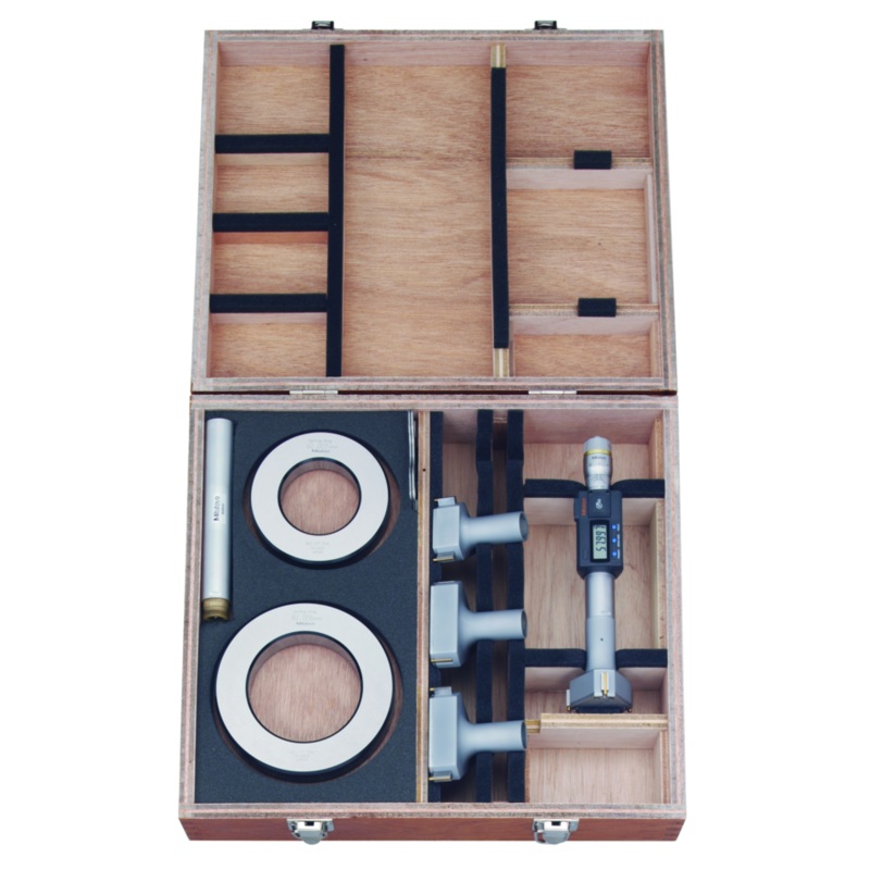 Mitutoyo Digital 3-Point Internal Micrometer Set 50-100mm, Interchange. Head IP65, 468-974