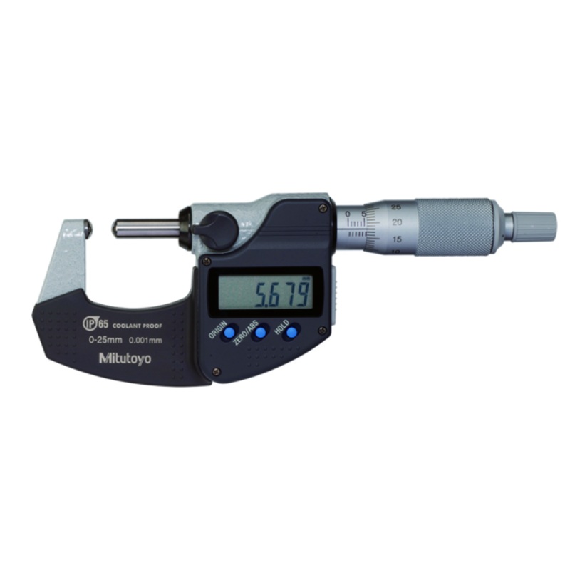 Mitutoyo Digital Tube Microm. Sph. Anvil/Spindle 0-25mm, IP65 395-271-30