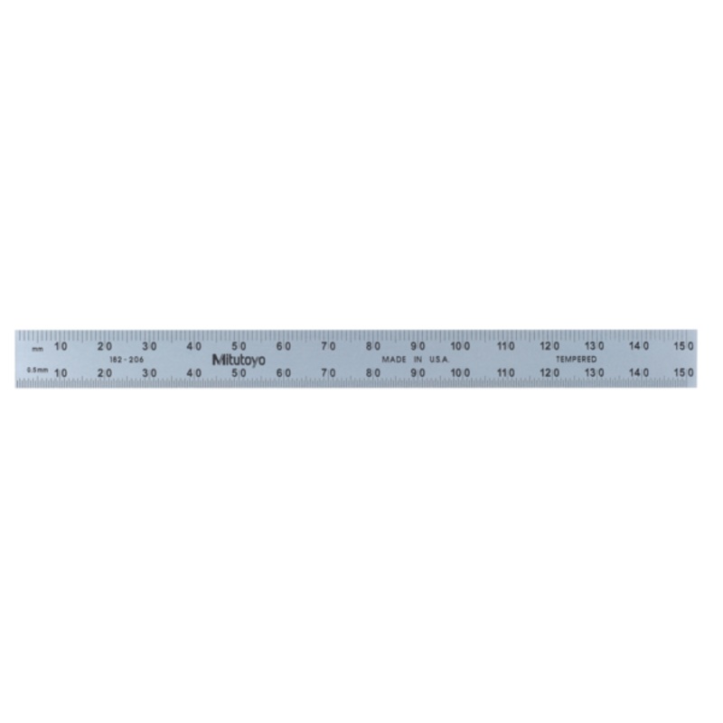 Steel Rule, Fully-Flexible Rule 150mm/6, Metric/Inch 182-206