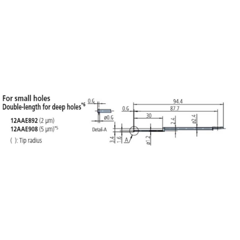 2 x Deep hole stylus – R2m; 60 for Surftest; Formtracer SV-C 12AAE898