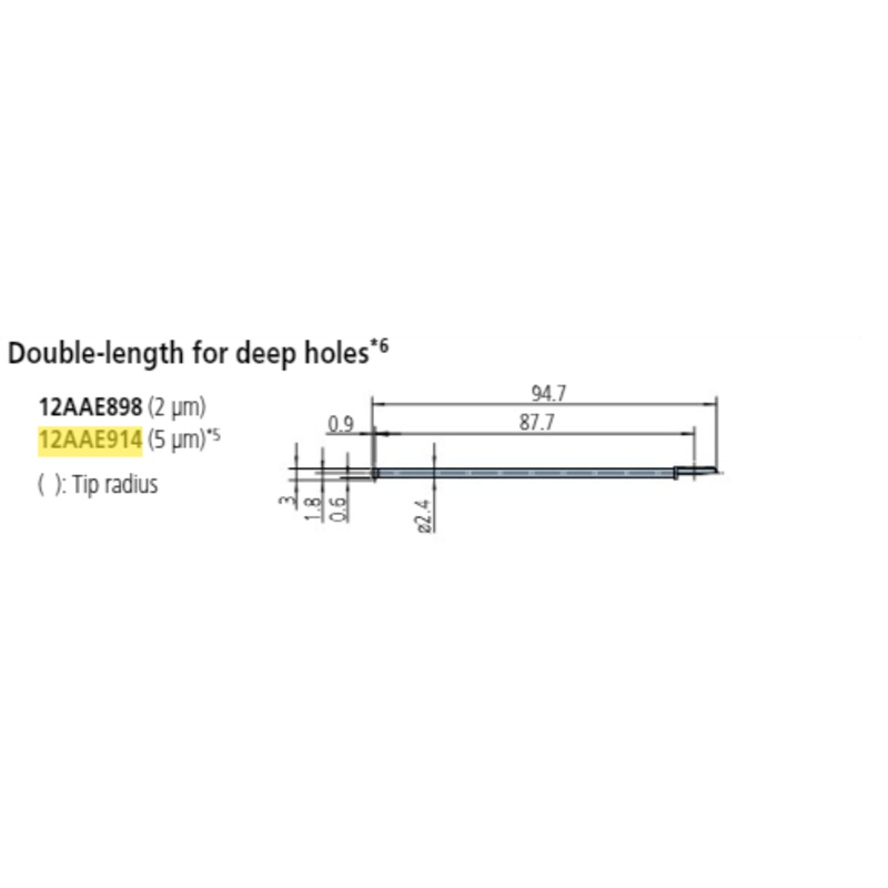 2 x Deep hole stylus – R5m; 90 for Surftest; Formtracer SV-C 12AAE914