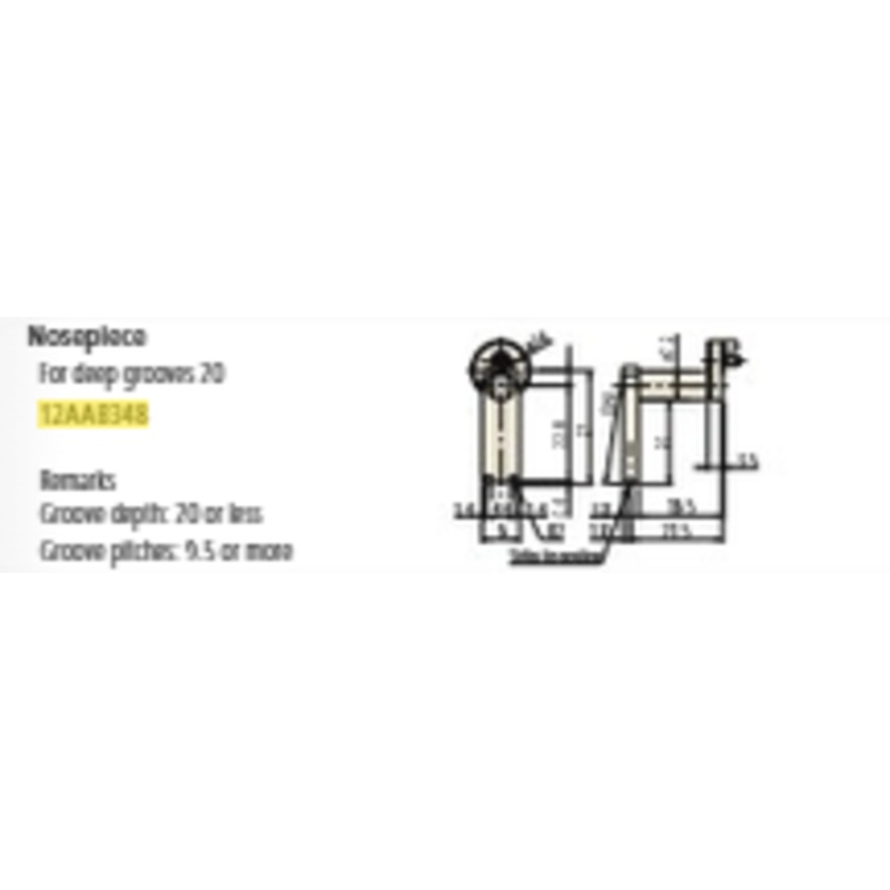 Deep groove 20mm nosepiece for Surftest SJ-410, SJ-500 12AAB348
