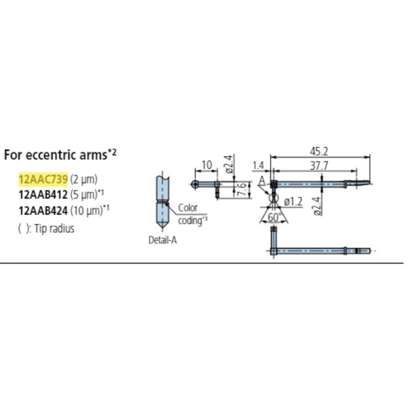 Eccentric stylus – R2m; 60 for Surftest; Formtracer SV-C 12AAC739