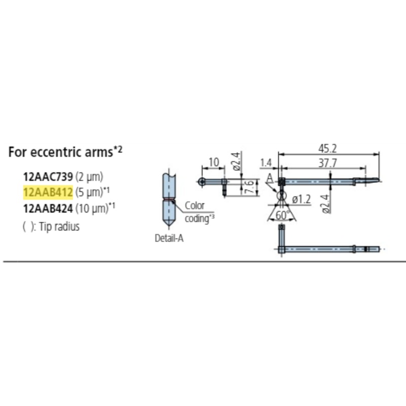 Eccentric stylus – R5m; 90 for Surftest; Formtracer SV-C 12AAB412