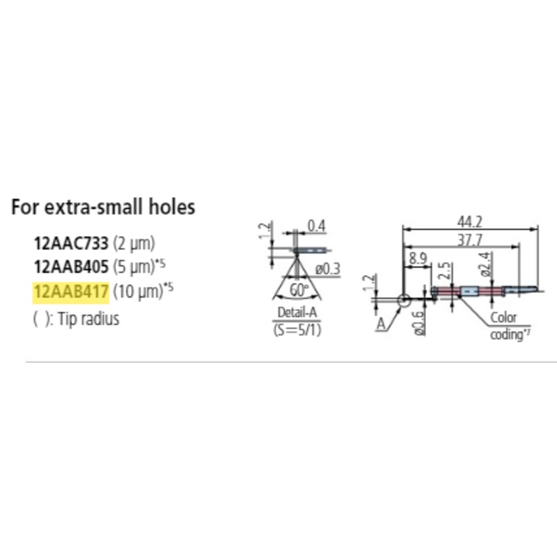 Extra small hole stylus – R10m; 90 for Surftest; Formtracer SV-C 12AAB417