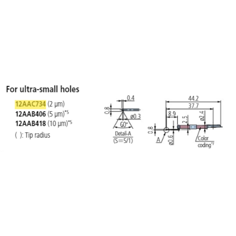 Extra Small Hole Stylus/Tip Angle 60 Deg for Surftest; Formtracer SV-C 12AAC734