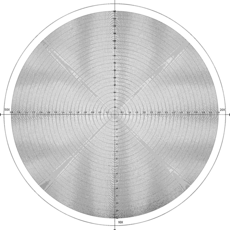 Overlay chart for Projector, No.13 Circle chart 1 mm pitch metric  300 mm 12AAM589
