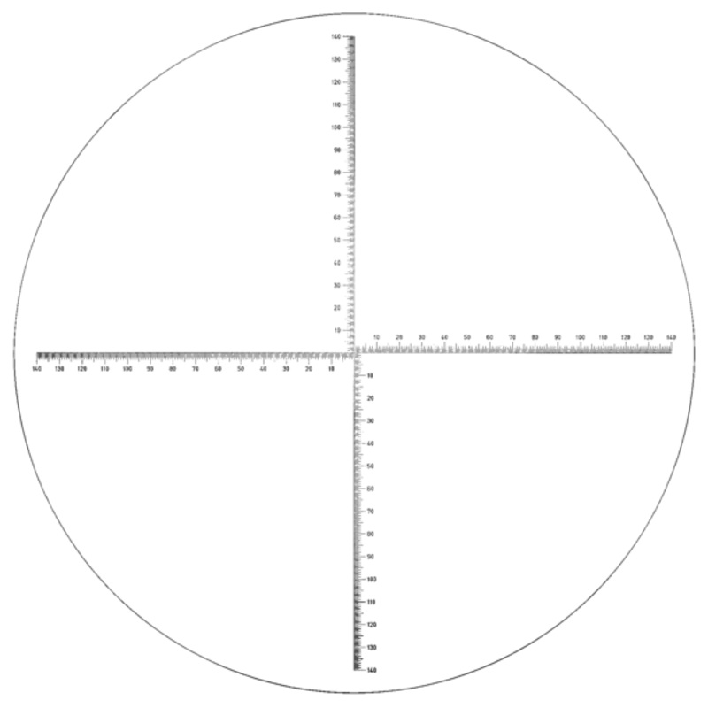 Overlay chart for Projector, No.16 Crossed lines chart metric  300 mm 12AAM592