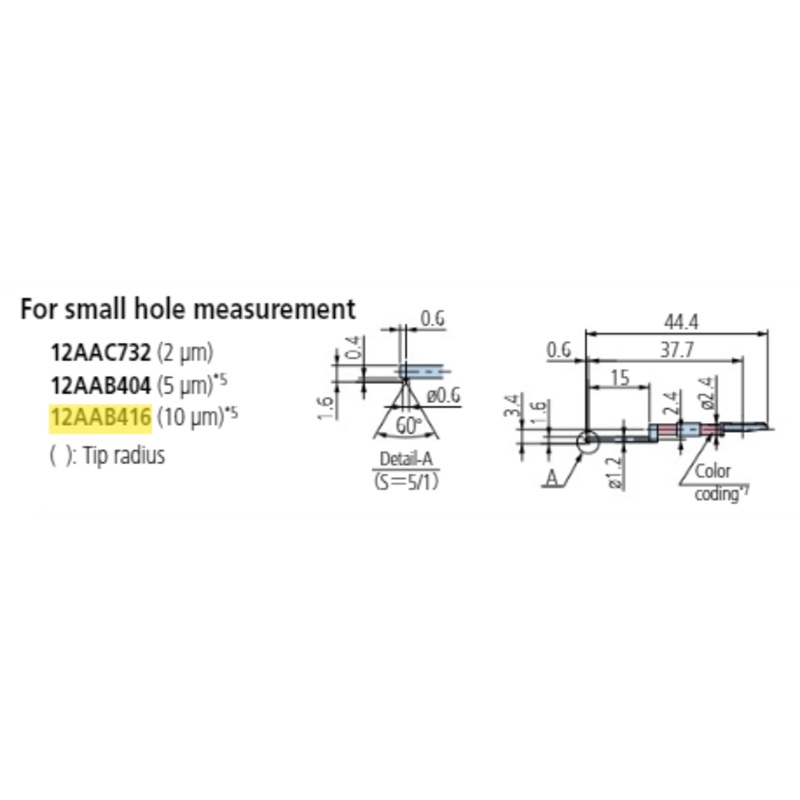 Small hole stylus – R10m; 90 for Surftest; Formtracer SV-C 12AAB416
