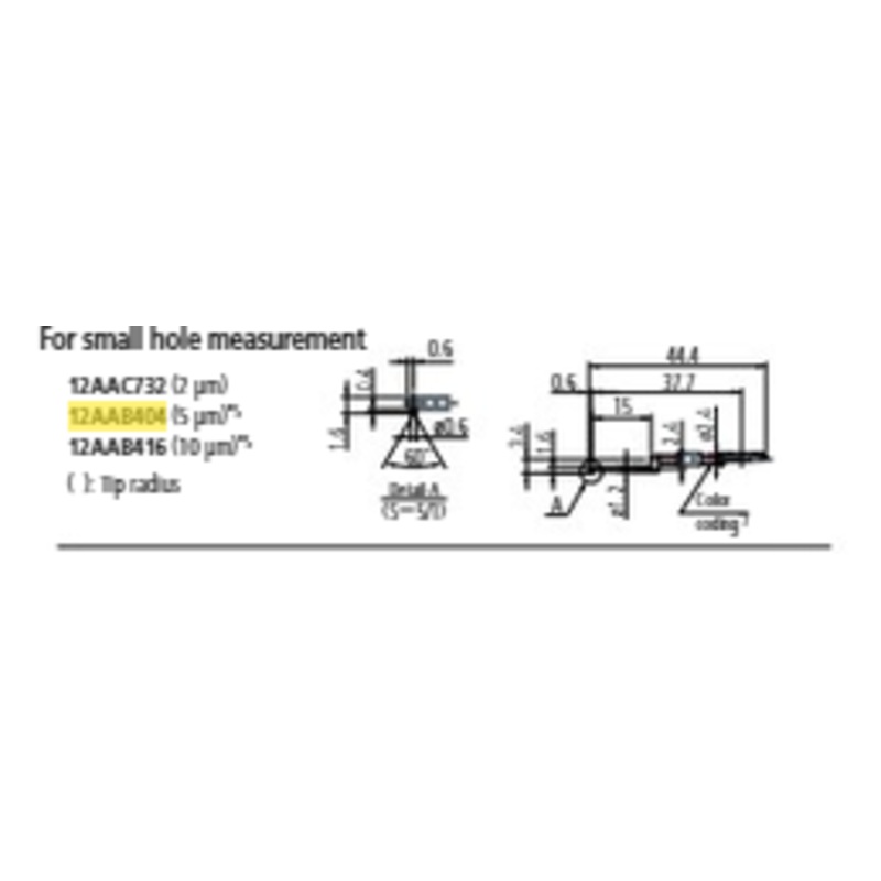 Small hole stylus – R5m; 90 for Surftest; Formtracer SV-C 12AAB404