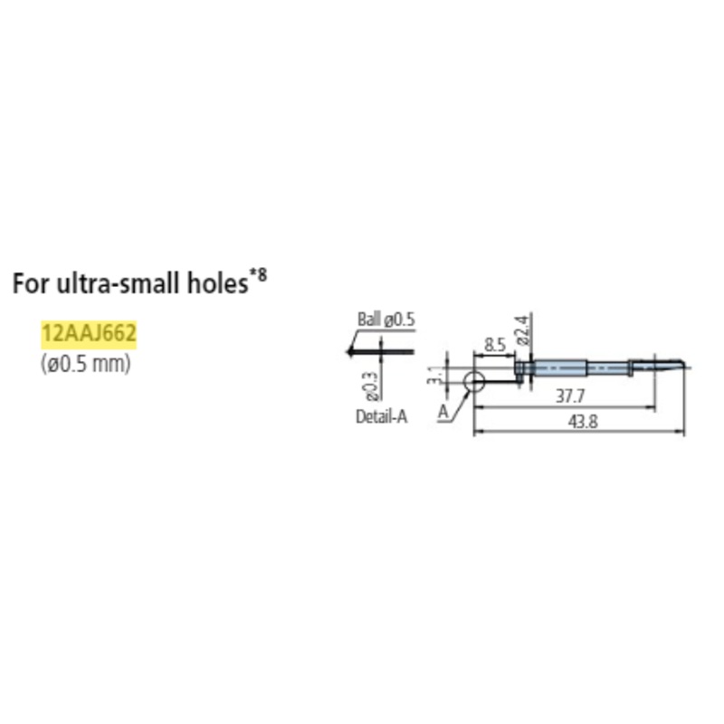 Ultra small hole stylus – R250m for Surftest; Formtracer SV-C 12AAJ662