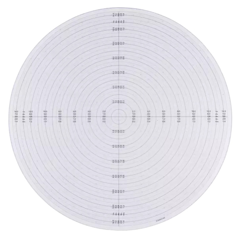 63AAA548 Radius chart  500 mm Overlay chart for measuring projector