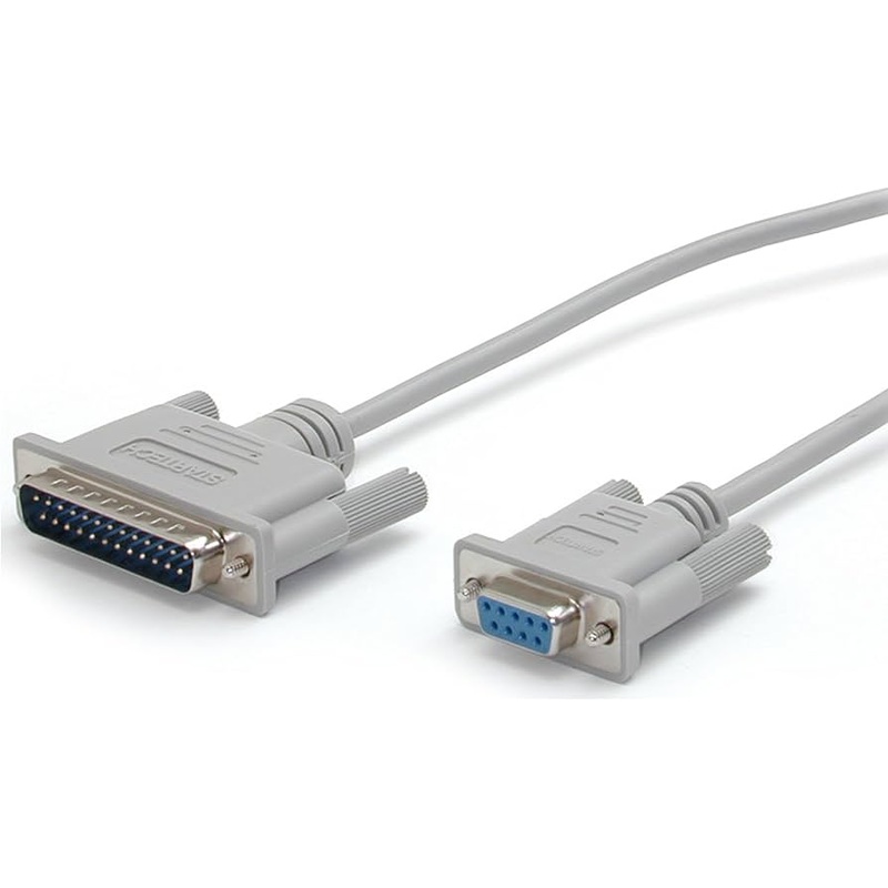 64AAB519 M/F SERIAL CABLE, DB-9(F) DB-25(M) 6′