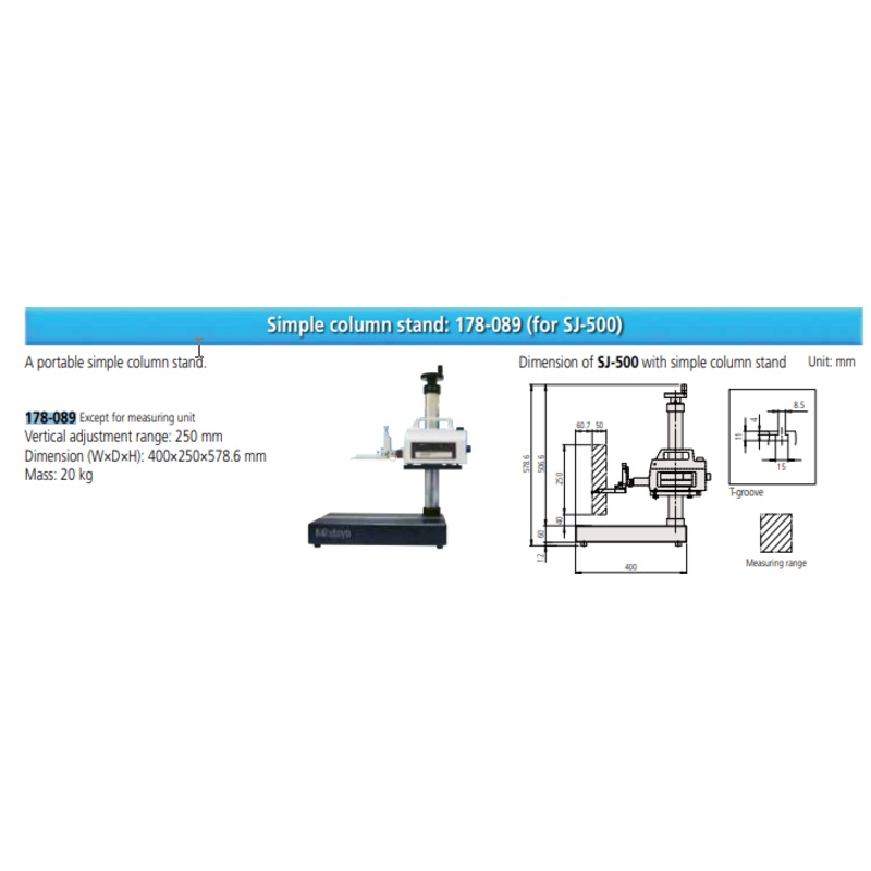 Granite stand 400x250x578mm for Surftest SJ-500 178-089
