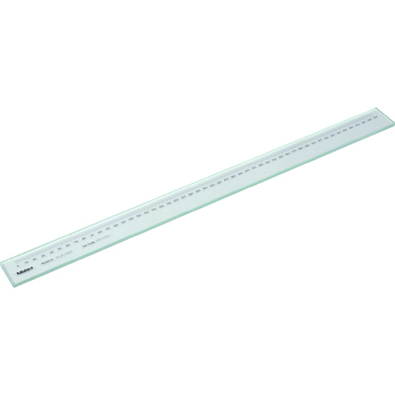 Working Glass Scale + Inspection Cert. 0-500mm, 1mm 182-532-10