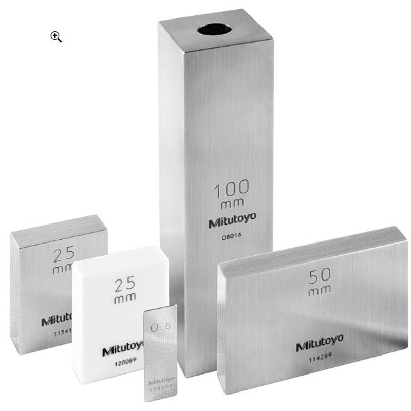Mitutoyo 611105-121 Gauge Block, Inch, Inspection Cert. BS, Grade 0, Steel, 0,05
