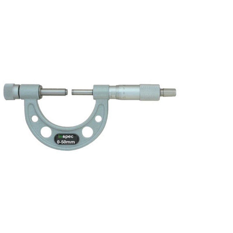 Inspec 106-01-400 Interchangeable Anvil Micrometer 0-50mm Carbide Measuring faces Painted on fine cast frame Graduation .01mm