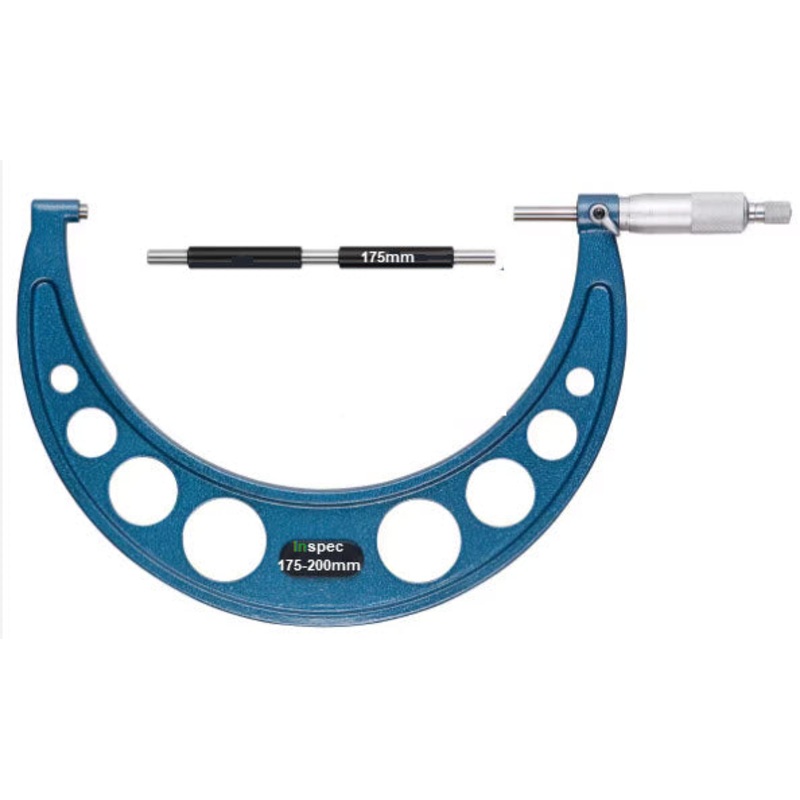 Inspec 106-08-000 Outside Micrometer 175-200mm Carbide Measuring faces Painted on fine cast frame Graduation .01mm