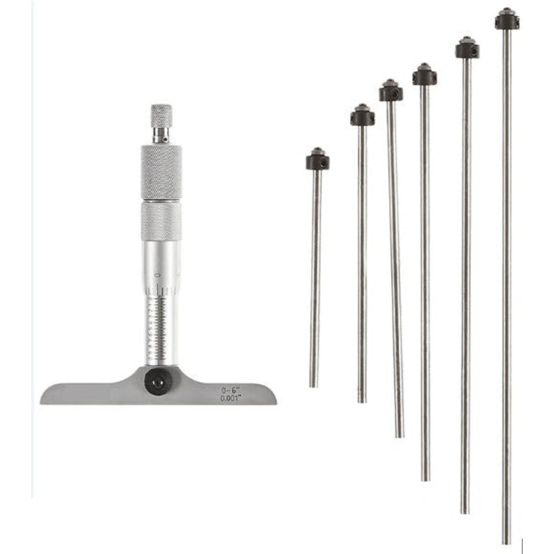 Inspec Depth Micrometer 0-6 Base 4 Graduation .001, 202-54-201