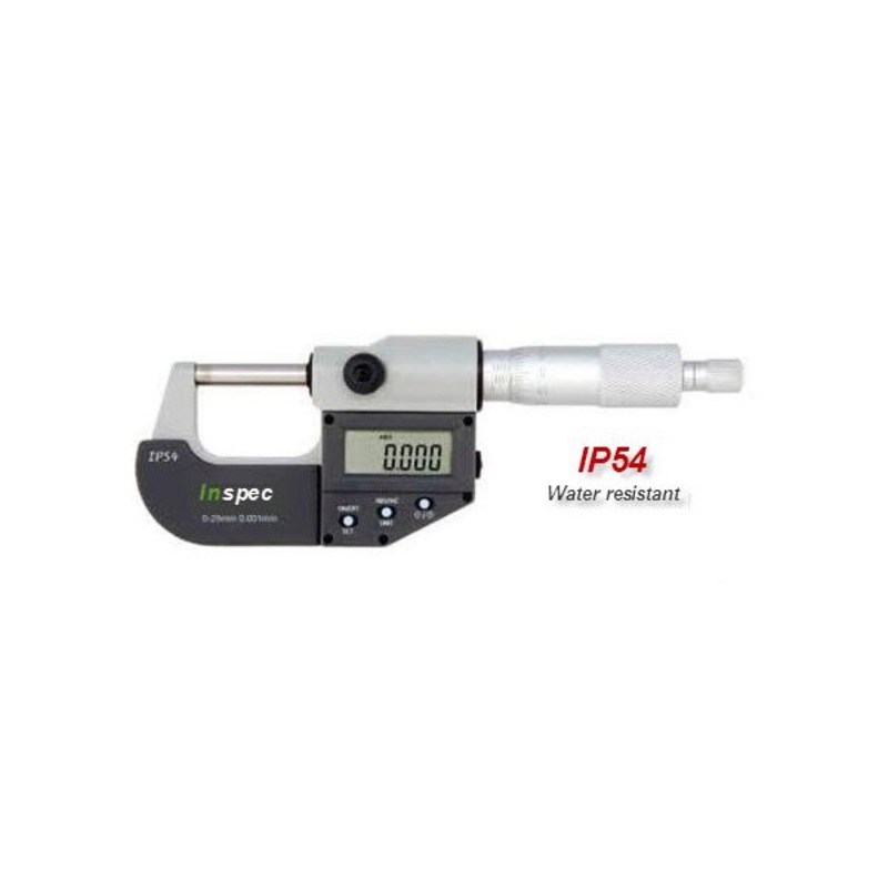 Inspec Digital Micrometer 130-01-414 Range 0-25mm/0-1 Res .00005/.001mm