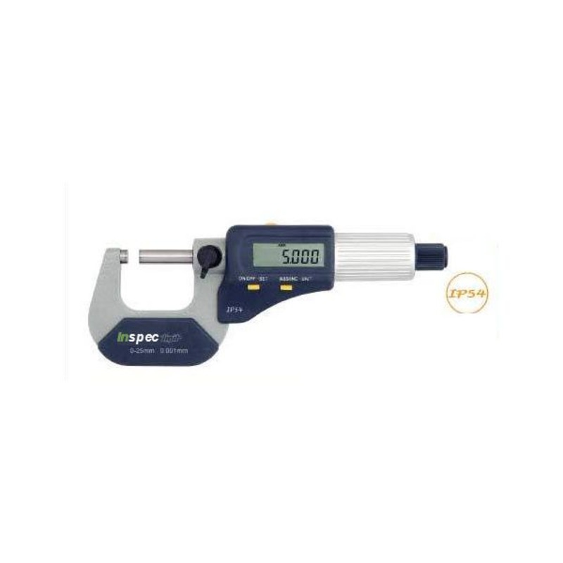 Inspec Digital Micrometer 130-01-830 Range 0-25mm/0-1 Resolution .00005/.001mm