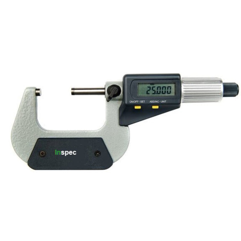 Inspec Digital Micrometer 132-02-830 Range 25-50mm/1-2 Resolution .00005/.001mm