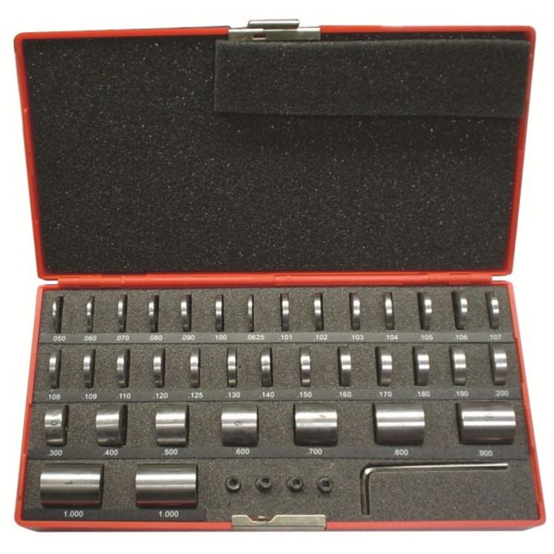 MHC 630-4050, 36 Piece, 0.05 to 1, Spacer Block Set Round, 0.0001 Tolerance, 1/4-28 thread