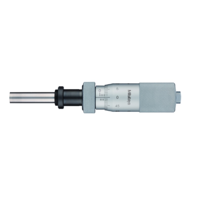 Micrometer Head, Medium-sized Type with D=8mm Spindle, 0-25mm, 0,01mm, Flat, with Clamp Nut/Spindle Lock, w/o Ratched 151-226-10