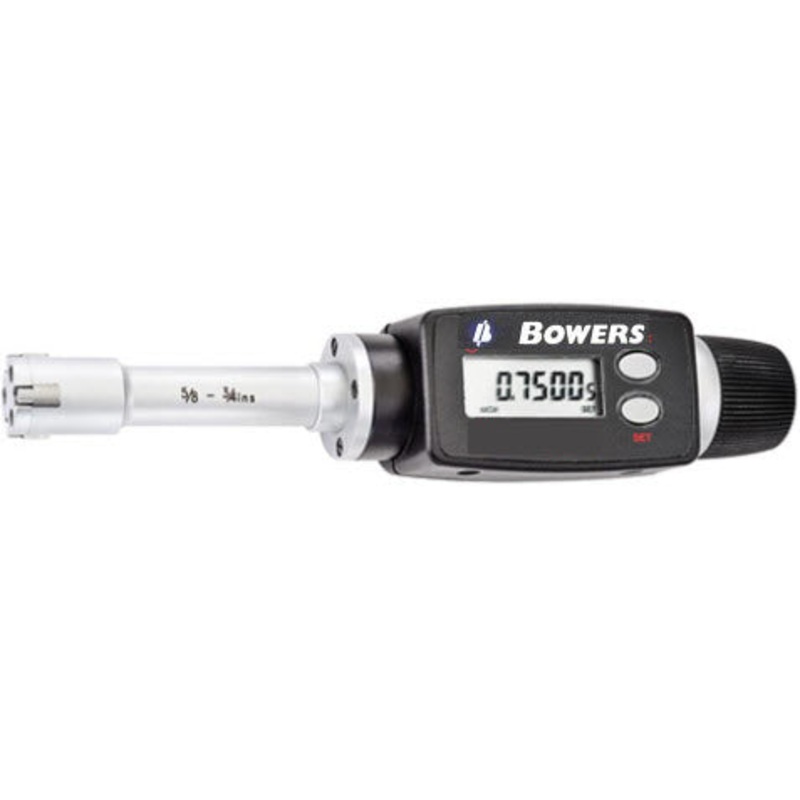 Bowers Digital Electronic Holemike Internal Micrometer, 5/8-3/4/16-20mm Measuring Range XTD16i-BT