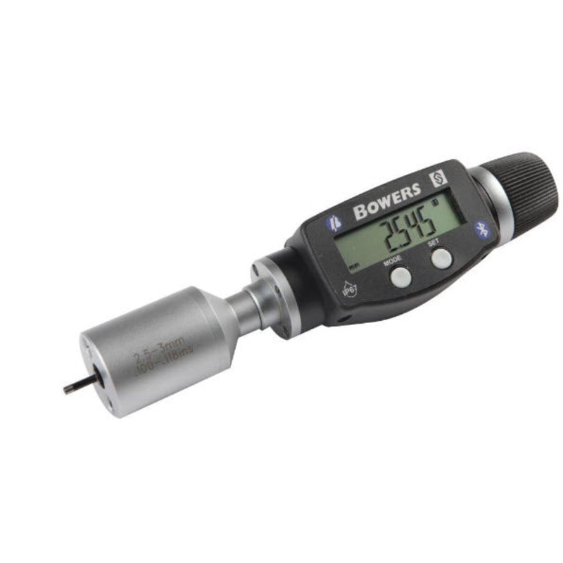 Bowers XT3 Digital Micrometer With Bluetooth .8-.1/2-2.5mm XTD1i-BT