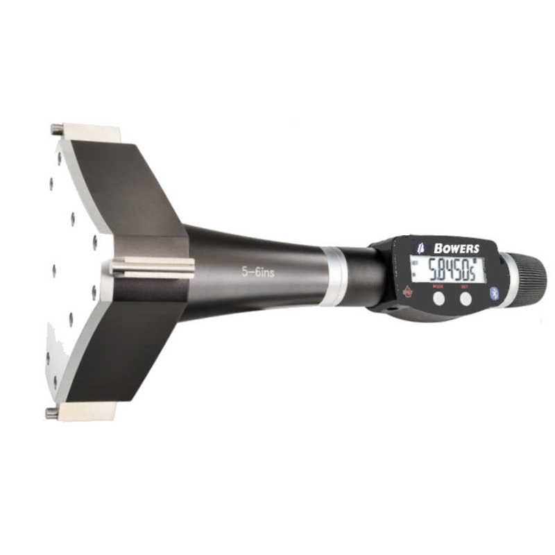 Bowers XTD125i-BT Digital Pistol Grip Electronic Holemike Internal Micrometer, 5-6 Measuring Range